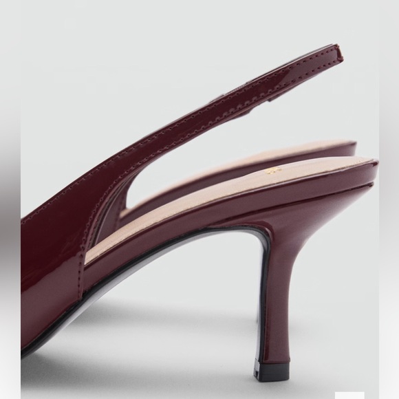 MANGO Burgundy Red Slingback Heels - Picture 4 of 9